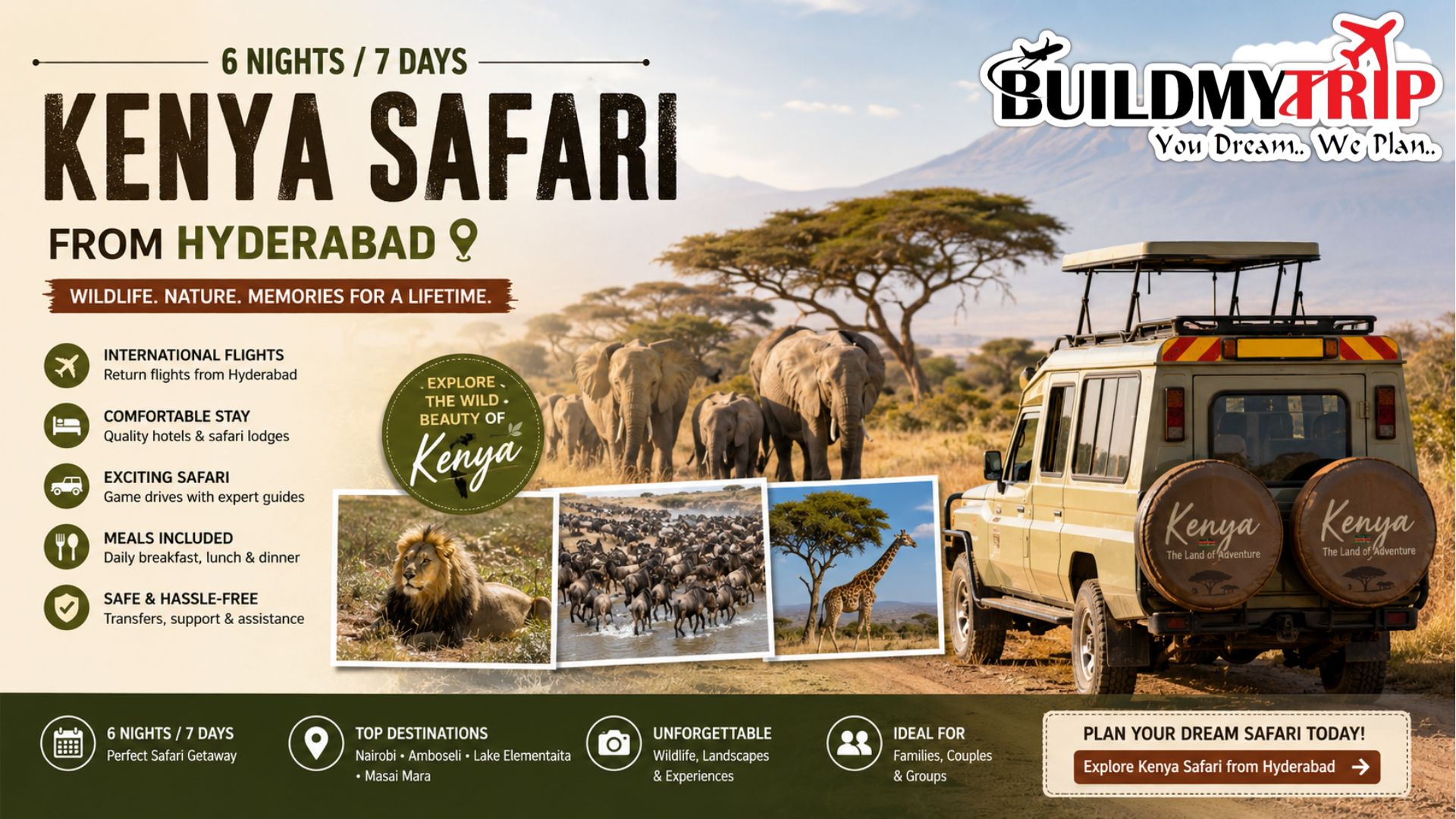 Kenya Safari Cost from Hyderabad 2026 | Price Guide